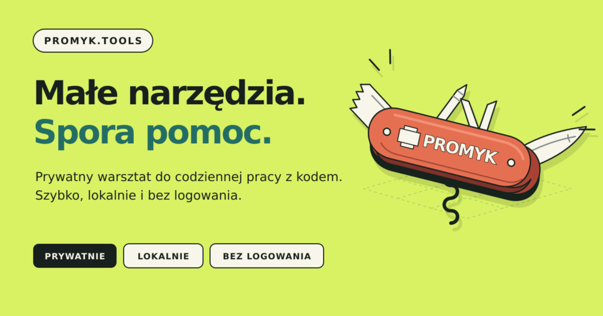 Promyk.tools — zestaw małych narzędzi online dla programistów